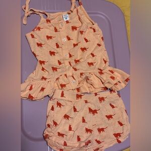 Kate Quinn Peach and Rust Cat Print Set